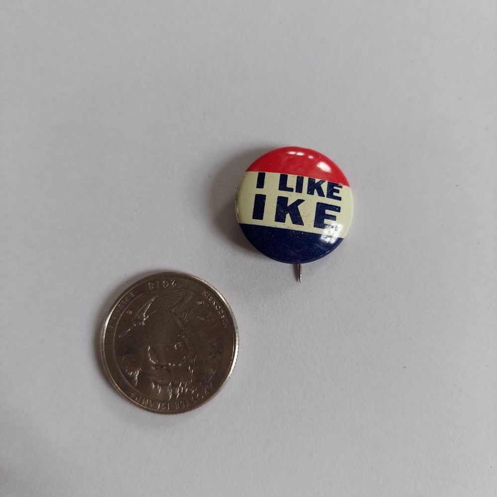 Vintage Pinback Button Ribbon Elephant I Like Ike 50s Dwight D Eisenhower - Picture 6 of 11